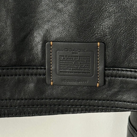 COACH Large SHEEP BLACK LEATHER JACKET - Picture 8 of 8